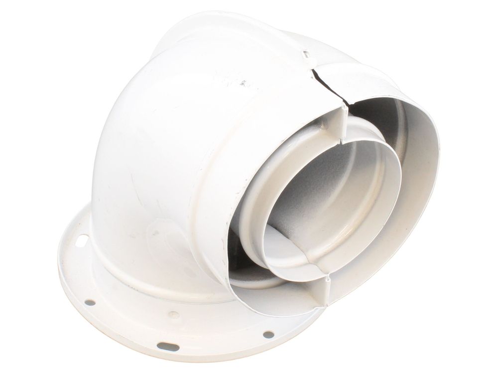 Halstead Flue Elbow 90 Degree White 130596