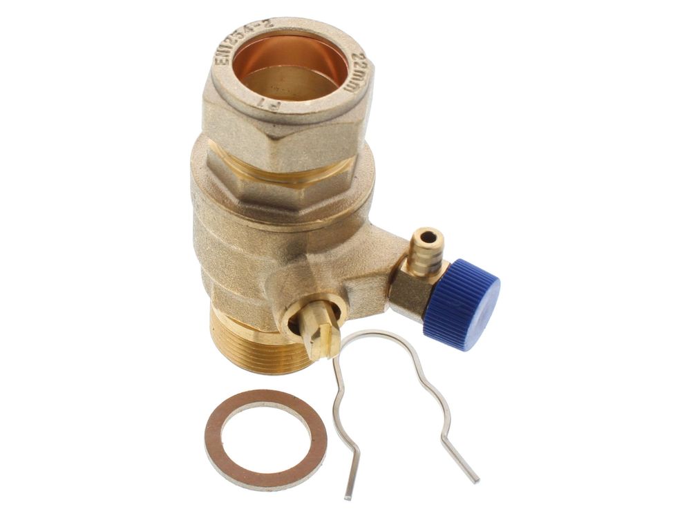 Ideal Drain Valve Pack Brass 22 mm 174560