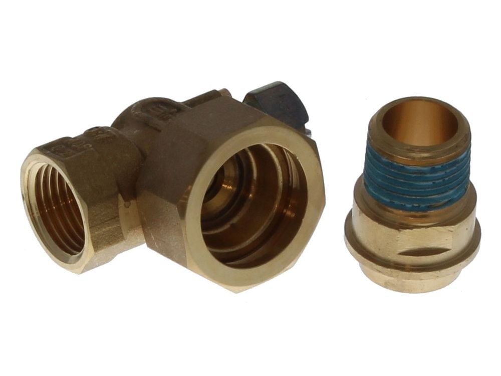 Baxi Service Tap 1/2 Inch Union M/F Square Head 90 Degree RH 5110466