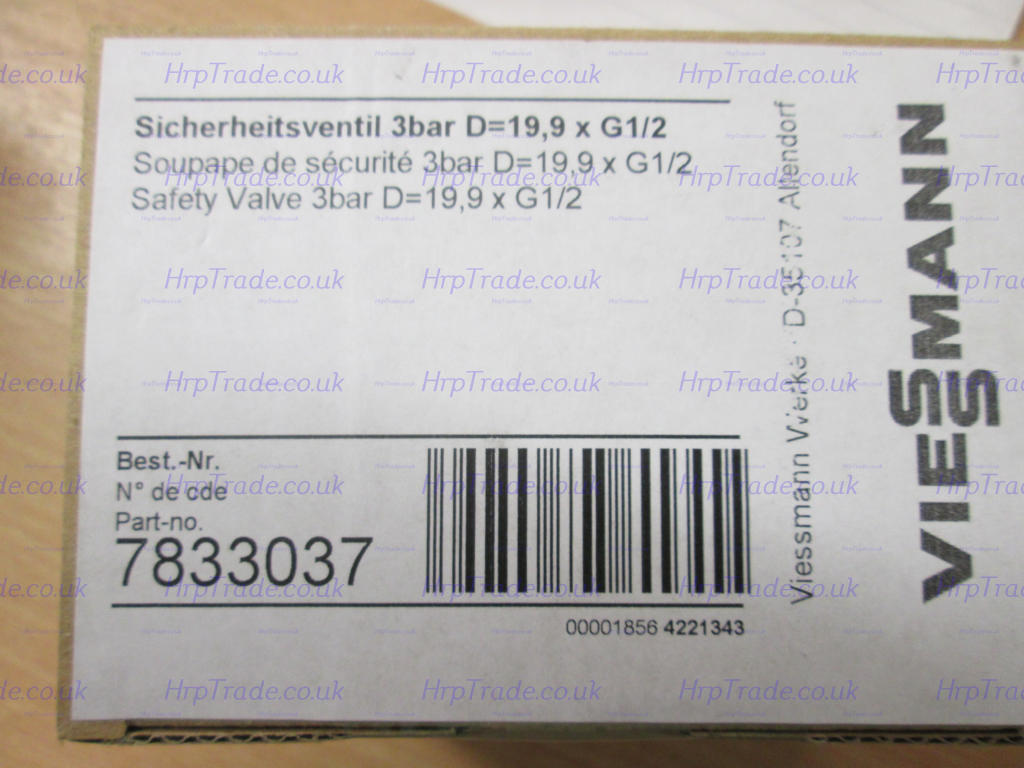 Viessmann Safety Valve PRV 3 Bar D19,9 x G1/2 7833037
