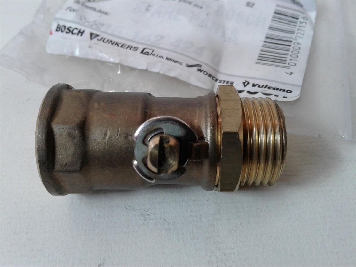 Worcester Bosch gas cock 1/2in BSPT & G5/8in MA 87161424240