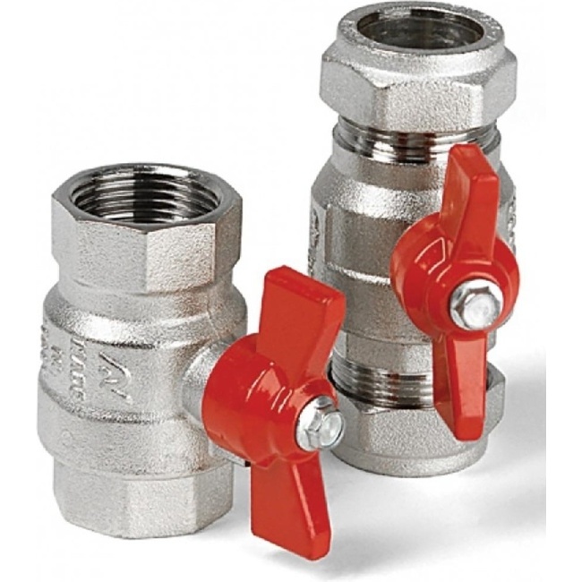 Altecnic Ball Valve 1/2 F/F Red Butterfly Handle AI-171RB4