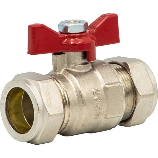 Altecnic Ball Valve 22mm Red Butterfly Handle AI-373RB2
