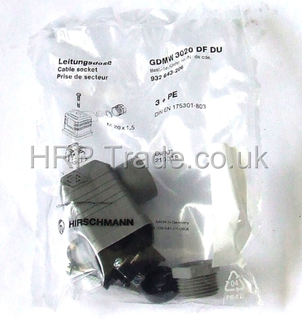 OIL SPARES DIN Plug 3+E IP65 Grey RS.226-4357