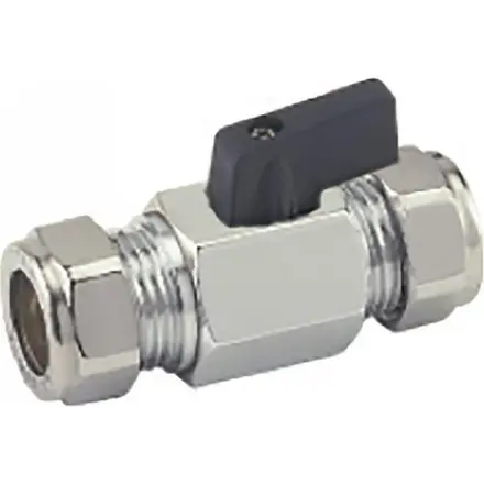 Altecnic 15mm DZR Service Valve with Black Lever Handle EU-002630108