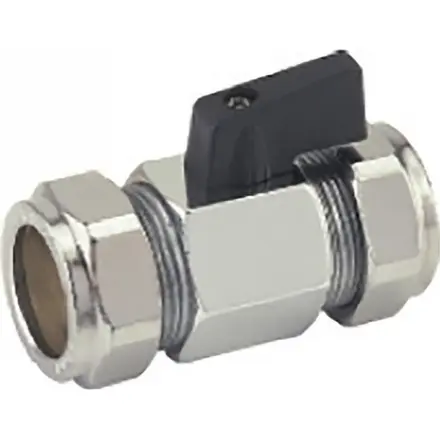Altecnic 22mm DZR Service Valve with Black Lever Handle