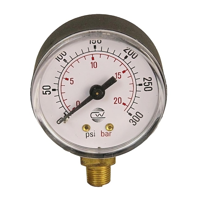 EOGB Pressure Gauge 0-300 psi 1/8 Bottom Entry ABS Case
