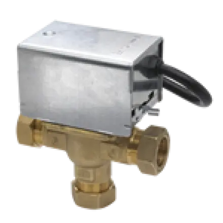 Honeywell V4044C1288 White V4044C Motorised Diverter Valve with 22 mm