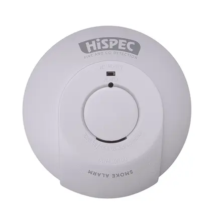 Hispec HSSA/PE/FF10 interconnectable fast fix mains smoke detector 10yr