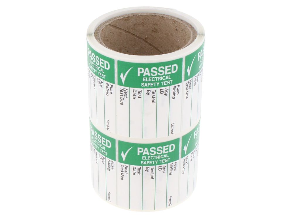 Industrial Signs pass test write-on label large roll of 250 IS4825OR