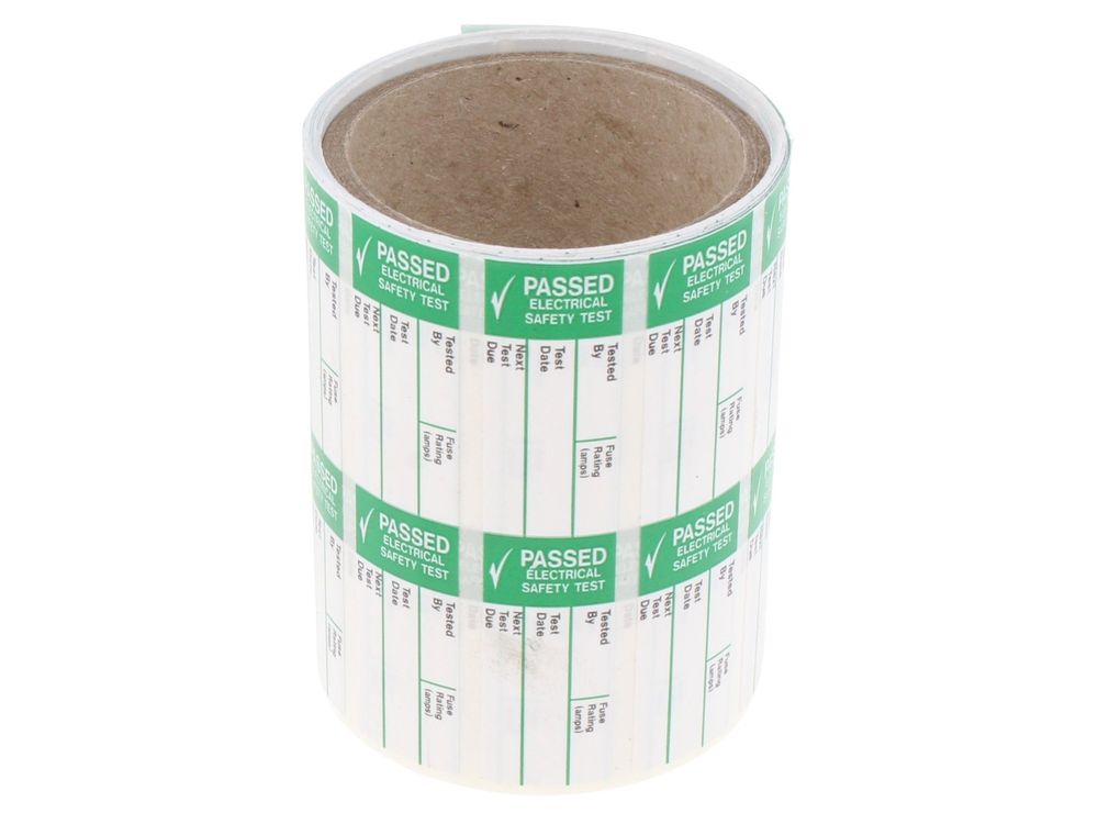 Industrial Signs pass test write-on label small roll of 250 IS4925OR