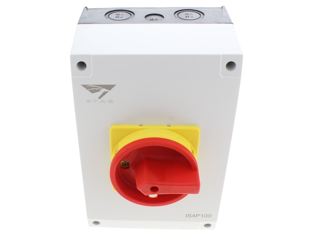 Stag IS4P100 100A 4-pole enclosed rotary isolator switch IP65