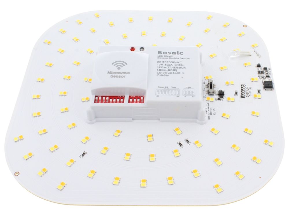 Kosnic KLED12CRD/4P-W40 12W LED 2D lamp with microwave sensor 4000K