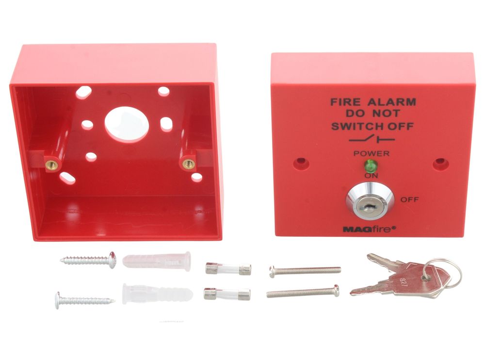 ESP fire panel mains isolator switch, red, MAGISORP