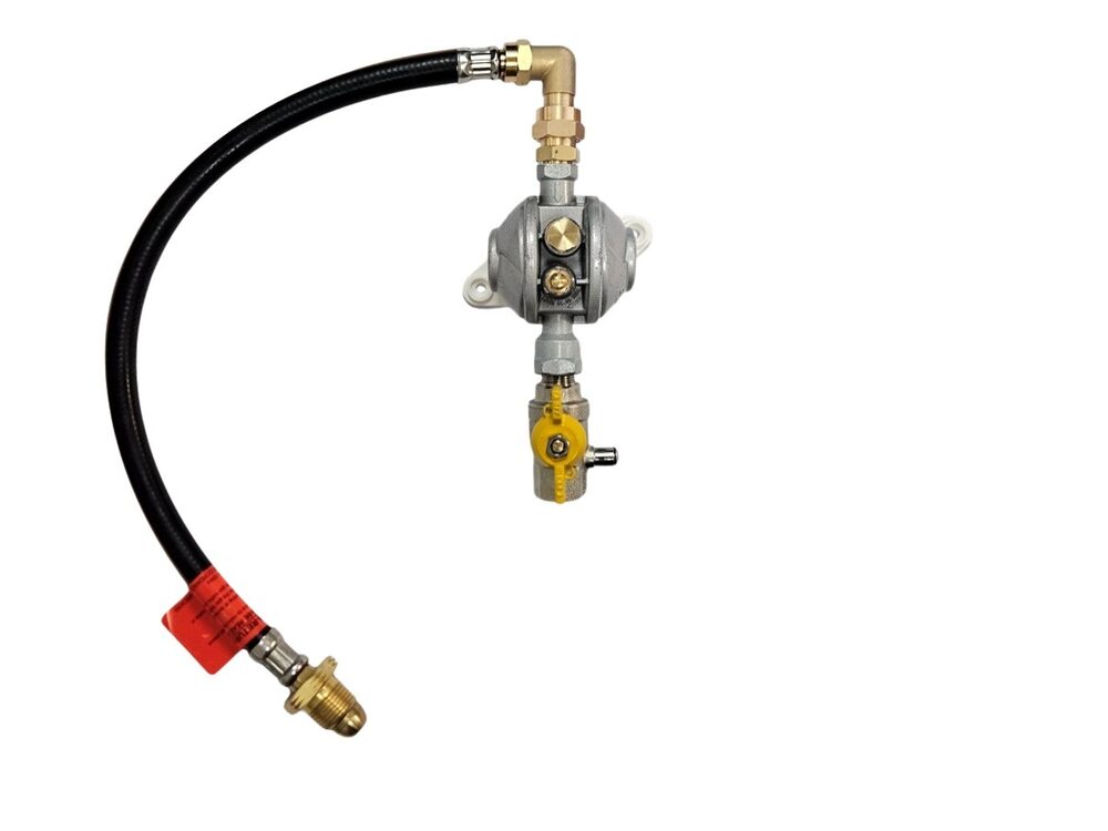 Continental 4kg/hr single LPG regulator kit with OPSO MBSIN-OPSO-429-R - rubber pigtail