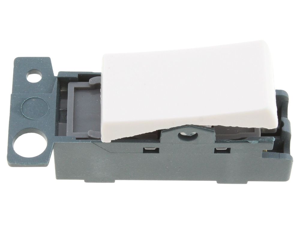 Click MiniGrid 13A resistive double pole switch module MD018PW - polar white