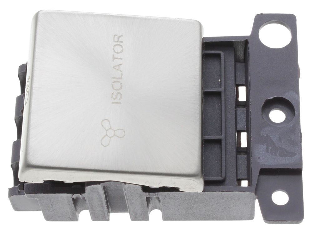 Click MiniGrid 10A 3 pole fan isolator switch module MD020SC - satin chrome