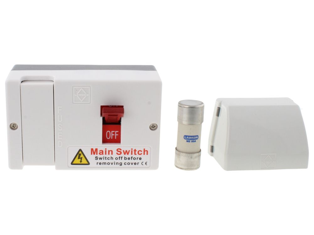Lewden MSF100 80A double-pole fused switch