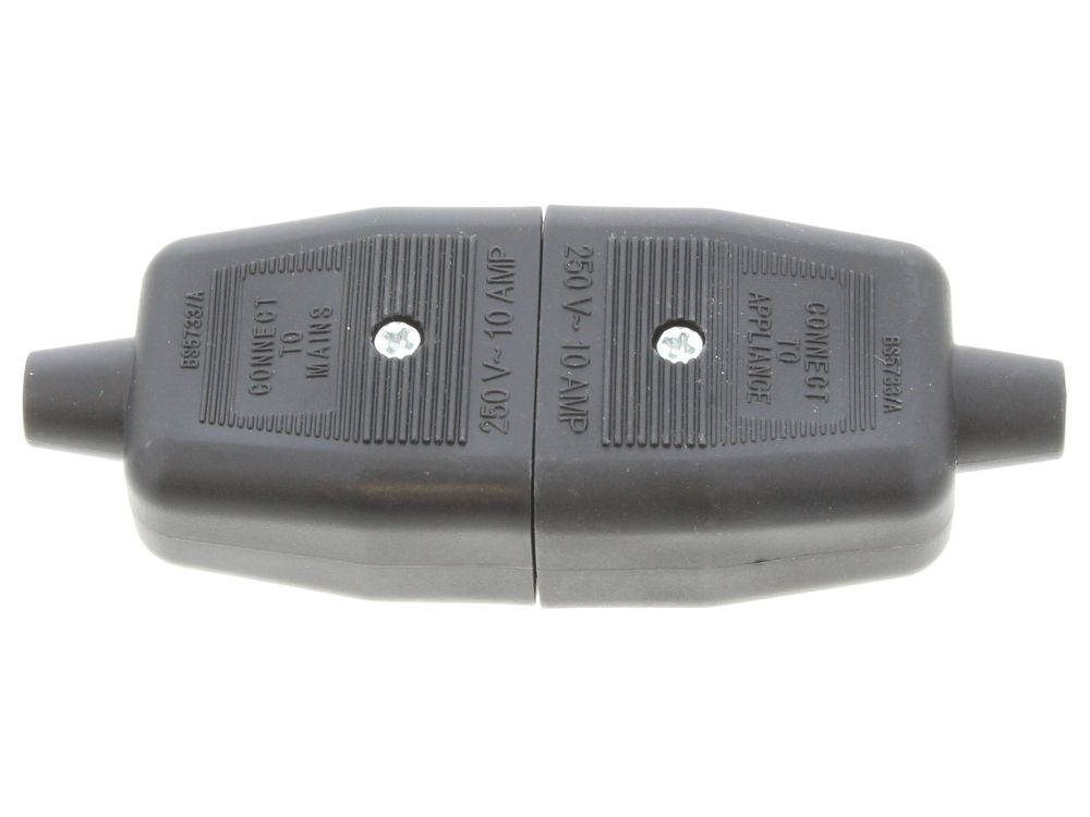 Masterplug Permaplug 10A 3 pin heavy duty rubber connector - black