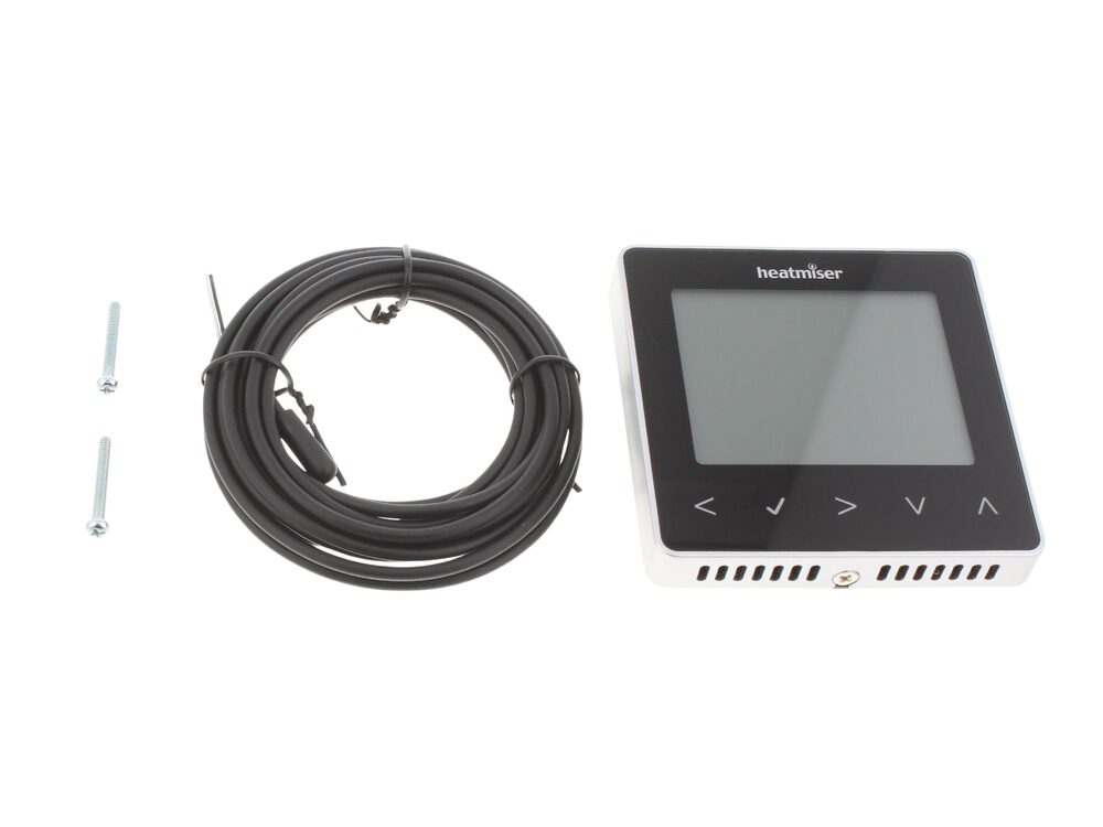 Heatmiser neoStat-e electric floor heating thermostat - black