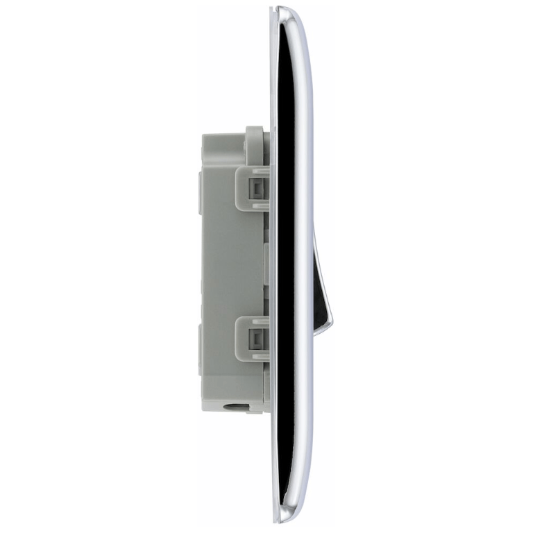 BG Nexus Metal polished chrome 1 gang 2 way 10AX switch NPC12-01