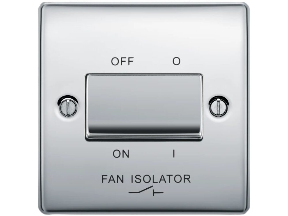 BG Nexus Metal 10AX triple pole fan isolator switch, polished chrome (NPC15-01)