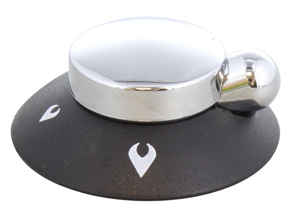 Thetford hob-grill control knob, black chrome, NSA205/CR
