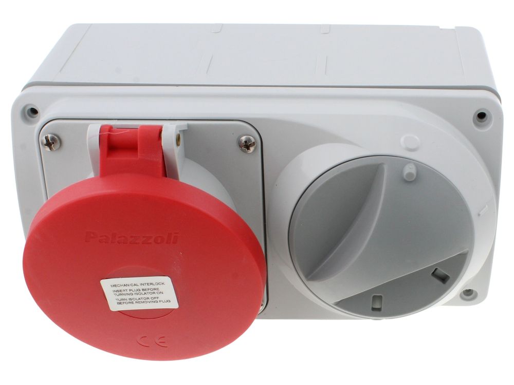 Lewden PM32/454246LW 32A 400V surface interlocked socket, 3P+N+E