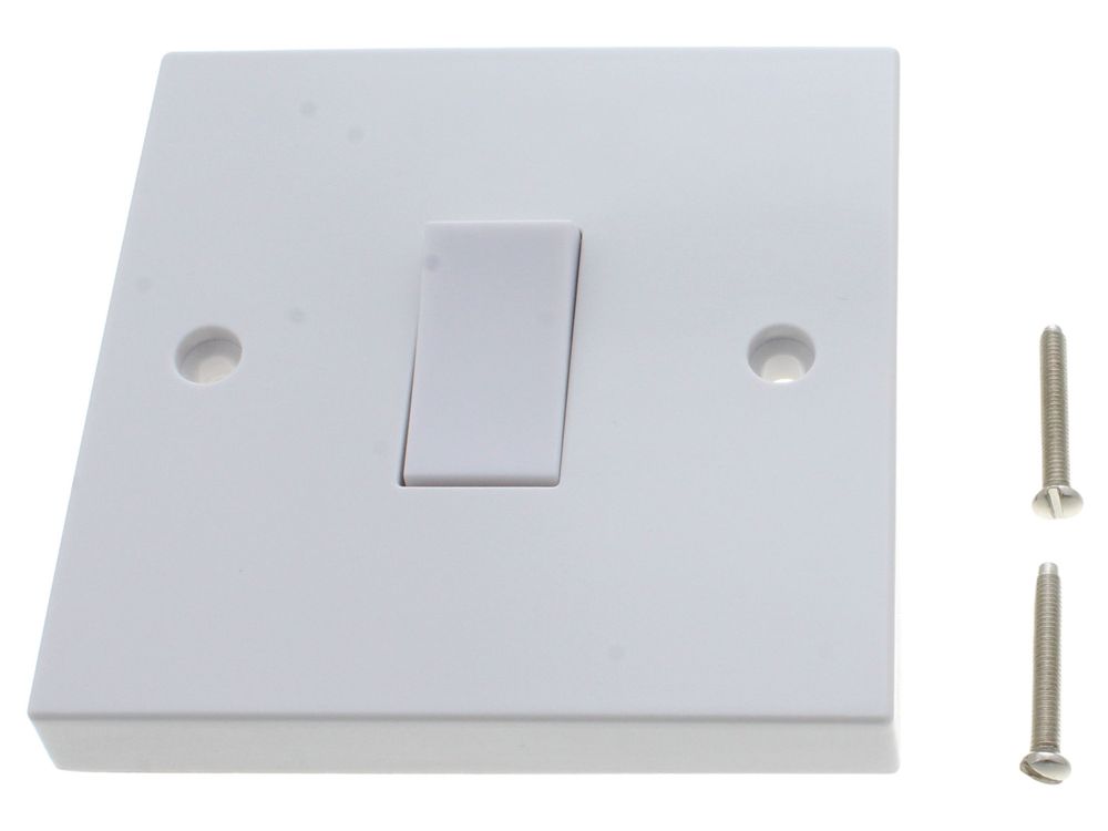 Click Scolmore Polar 10AX 1 gang 2 way plate switch, white, PRW011