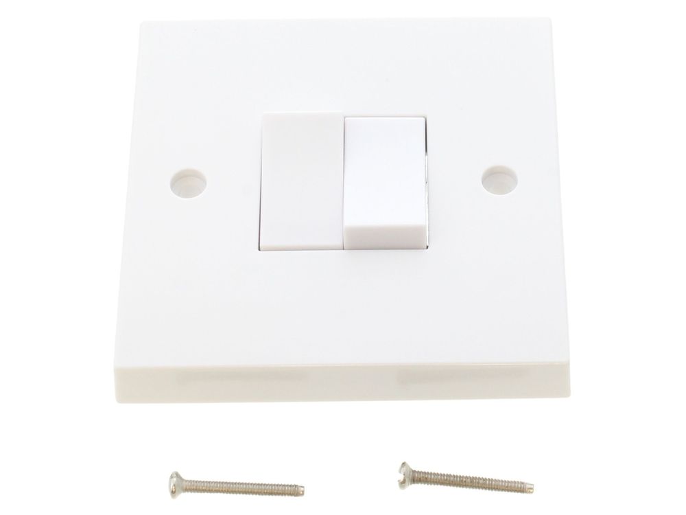 Click Scolmore Polar 10AX 2 gang 2 way plate switch PRW012