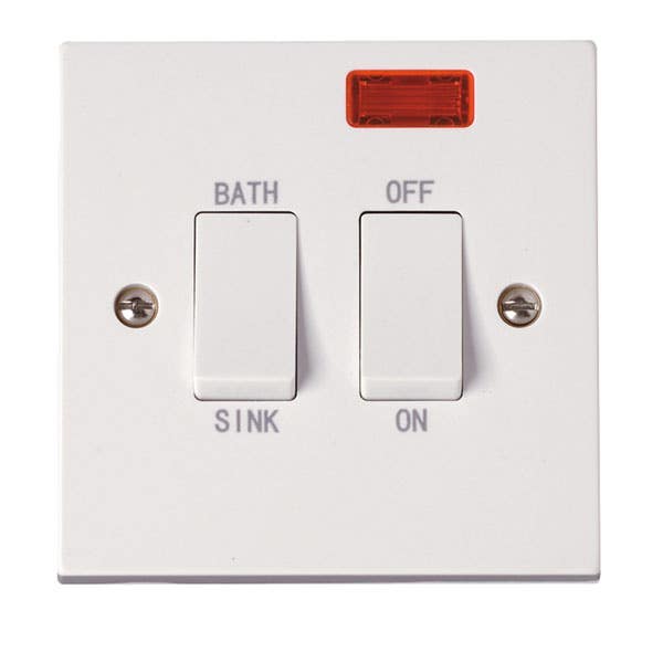 Click Polar 20A DP sink/bath switch with neon PRW024