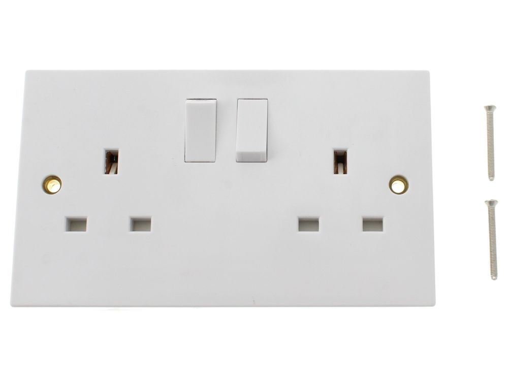 Click Polar 13A 2 gang DP switched socket PRW036