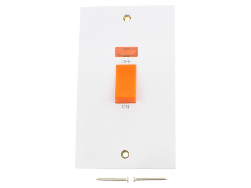 Click Polar 45A 2 gang DP switch with neon (PRW203)