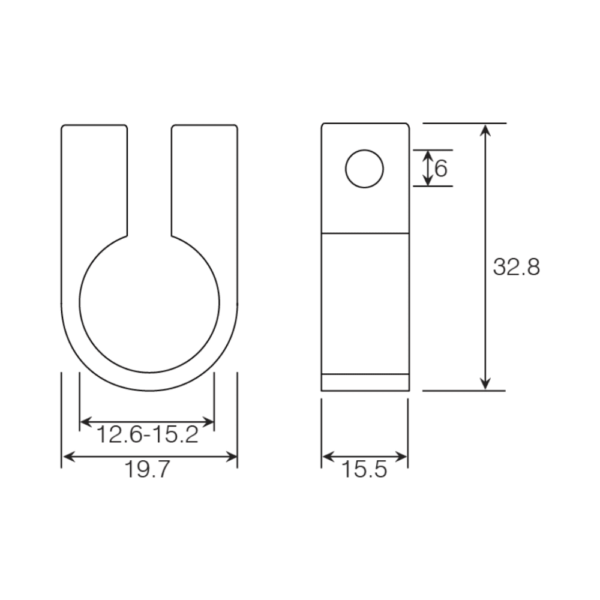 Unicrimp cable cleat 15.2mm QC6