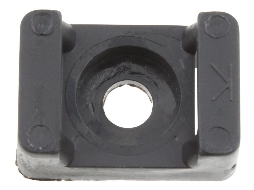 Unicrimp black cable tie cradle, 4.9mm hole, pack of 100 QTBC