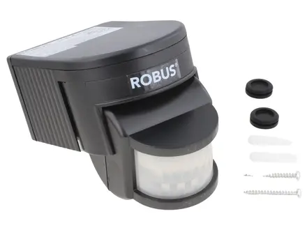 Robus Proton 180° IP44 PIR motion detector, black R180-04