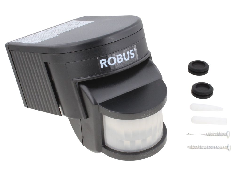 Robus Proton 180° IP44 PIR motion detector, black R180-04