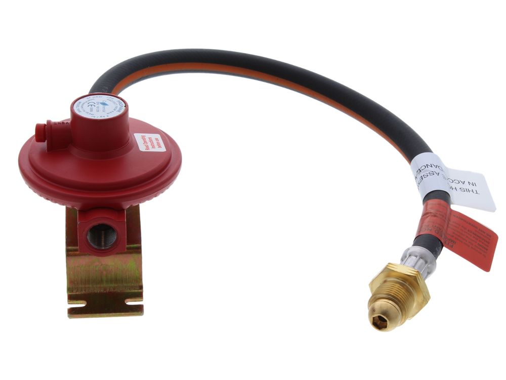 Continental 4kg/hr LPG regulator with POL x W20 pigtail and wall bracket R1803-ASSY-A