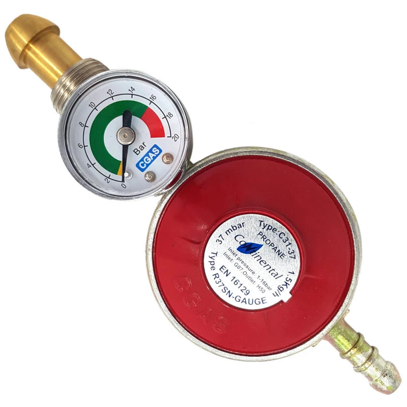 Continental R37SN propane regulator with gauge (37mbar)