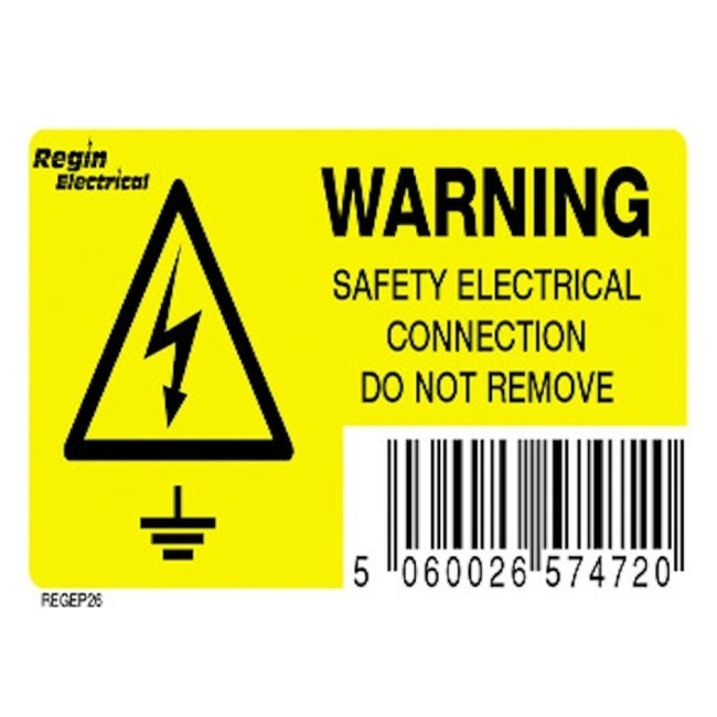 Regin Electrical Connection Do Not Remove Label (8) REGEP26
