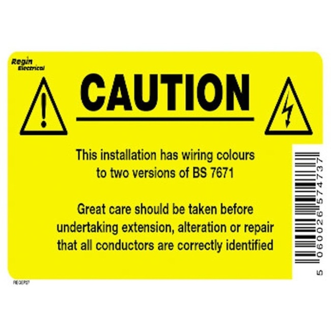 Regin Electrical Wiring I.D. Label REGEP27