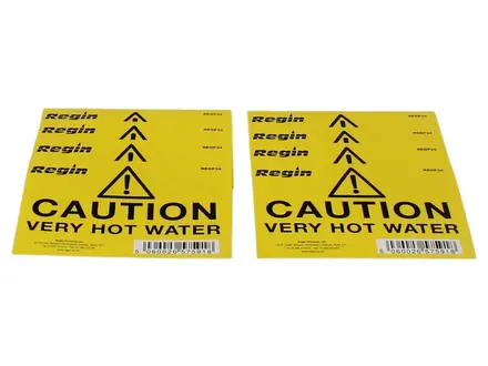 Regin Caution Very Hot Water Sticker REGP34