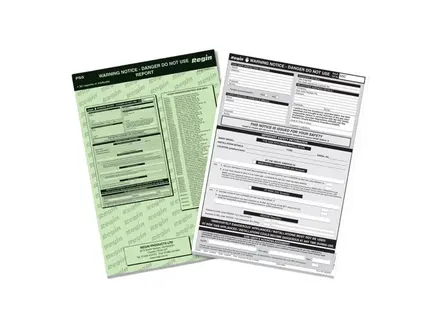 Regin Warning Notice Pad Danger Do Not Use REGP55