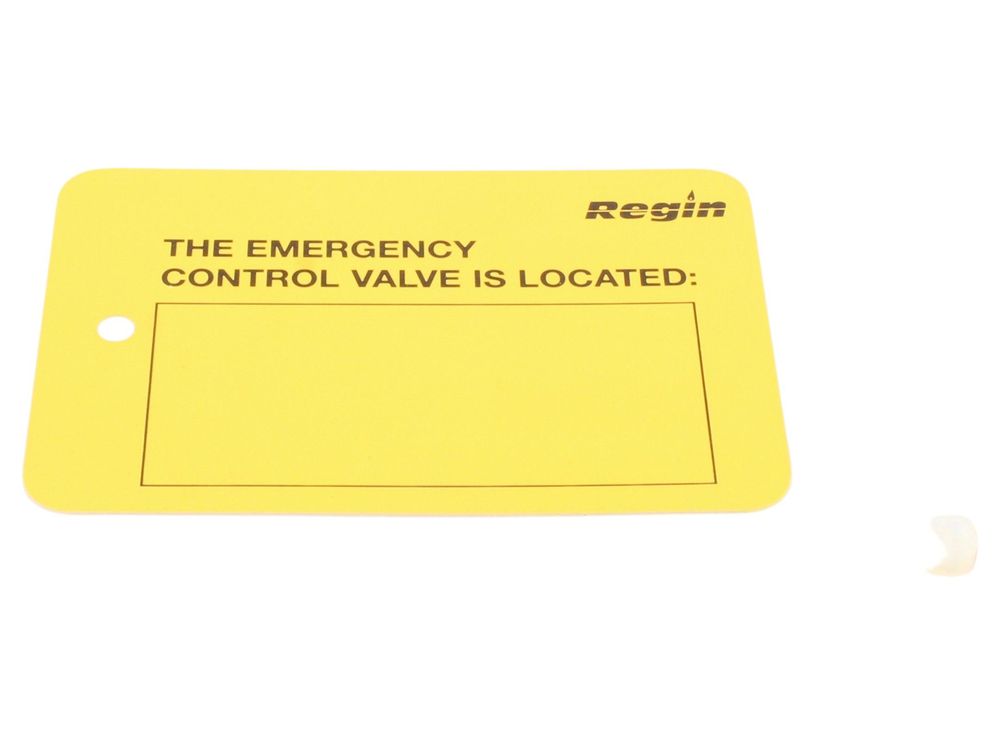 Regin Emergency Control Valve Location Plate REGP98