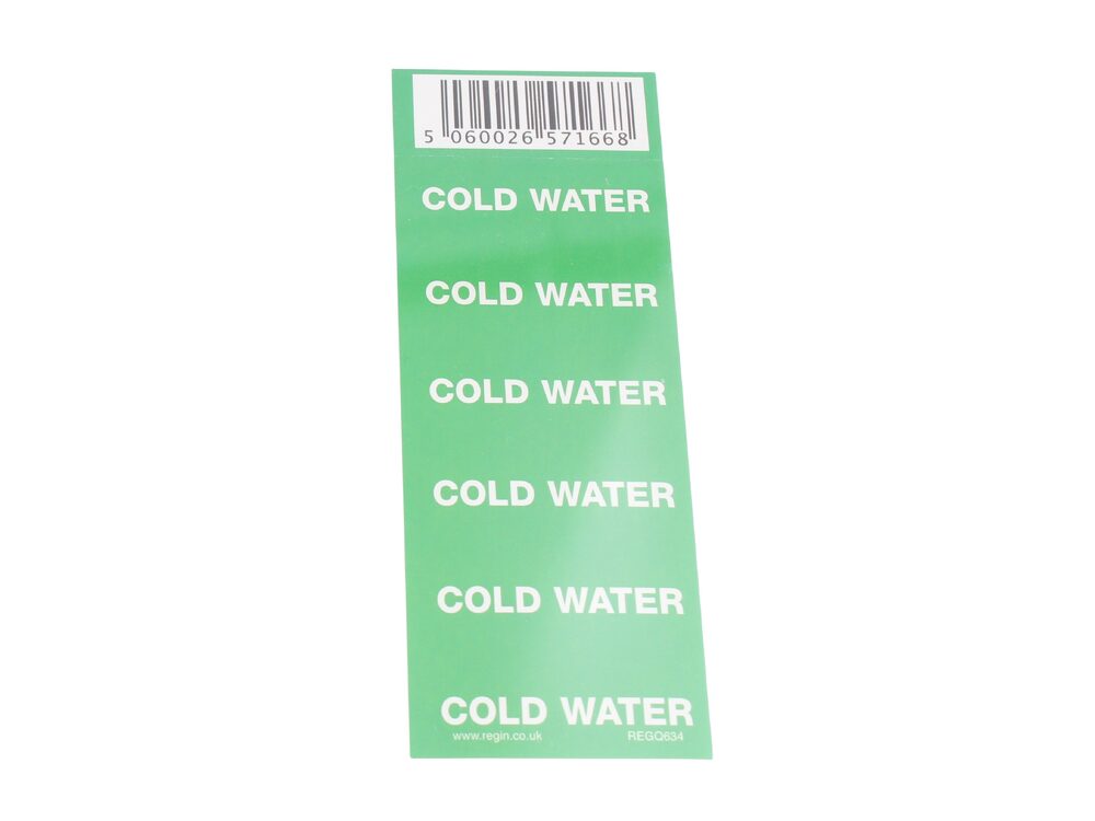 Regin Pipe Label Cold Water REGQ634
