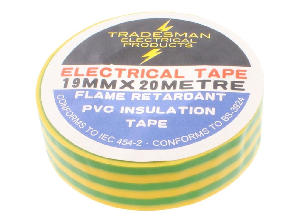 Regin PVC Insulation Tape 20m Green/Yellow REGQ643