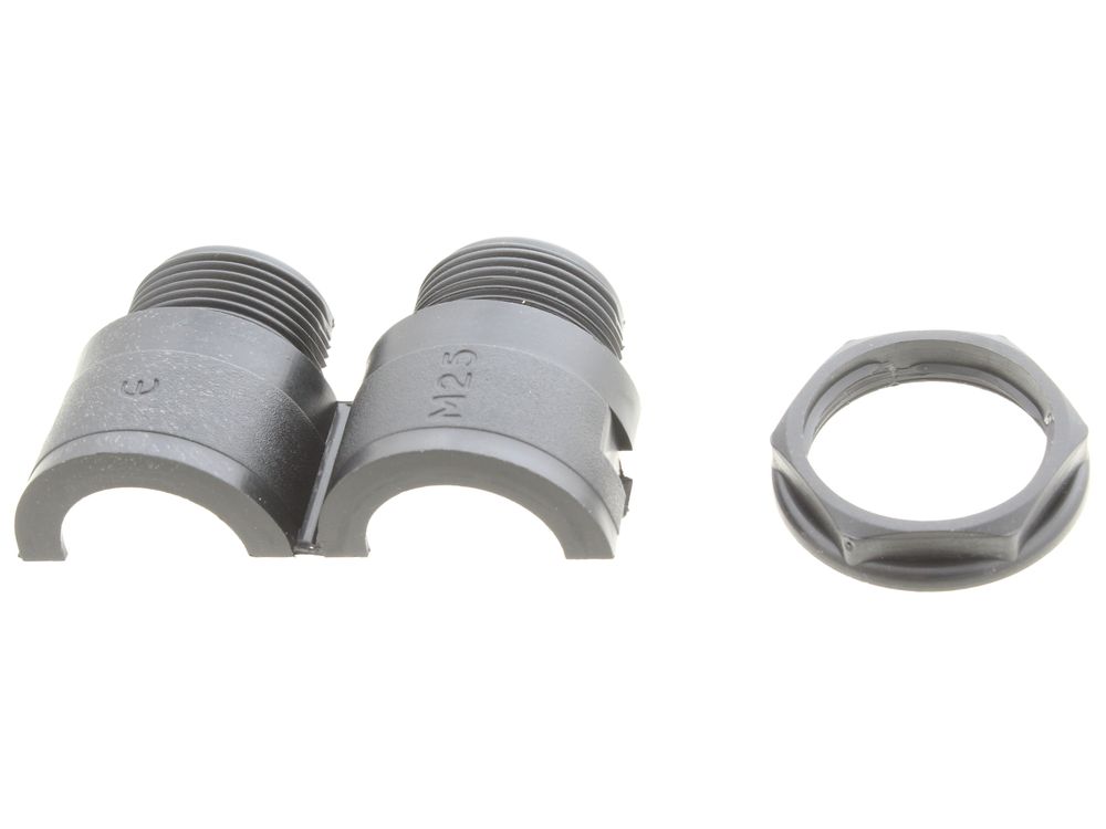 Flex-It R-Series 25mm black hinged plastic fitting with locknut - RF25B