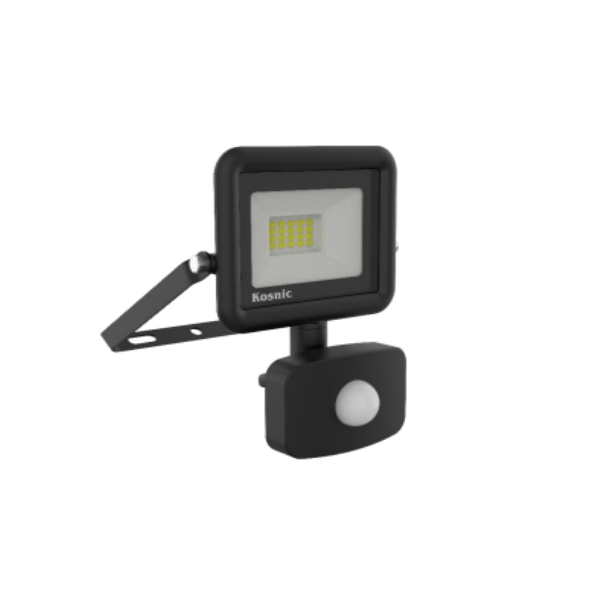 Kosnic Rhine II 20W LED floodlight with PIR sensor, 6500K, black - RHI20-W65/S