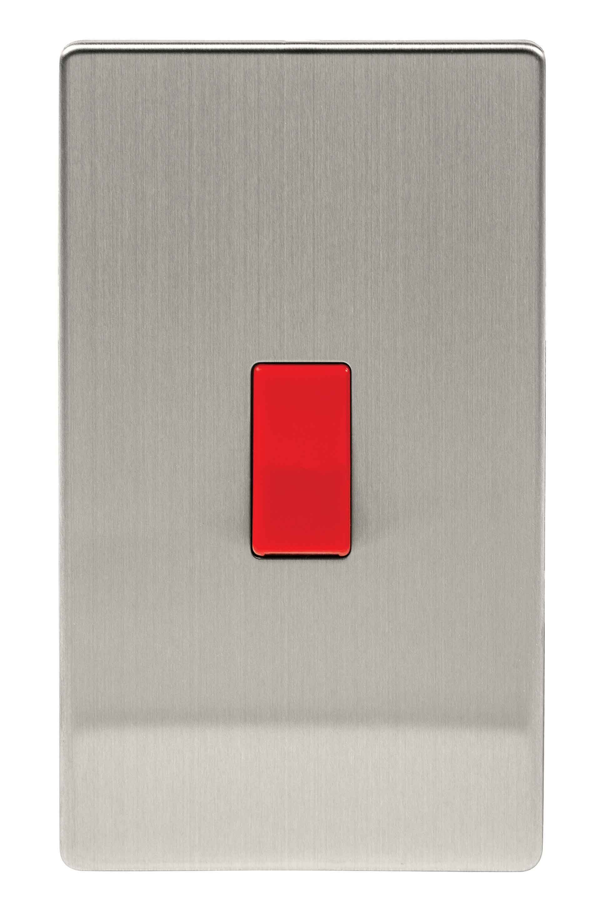 Niglon SP45LDP 45A double pole cooker switch, double plate vertical