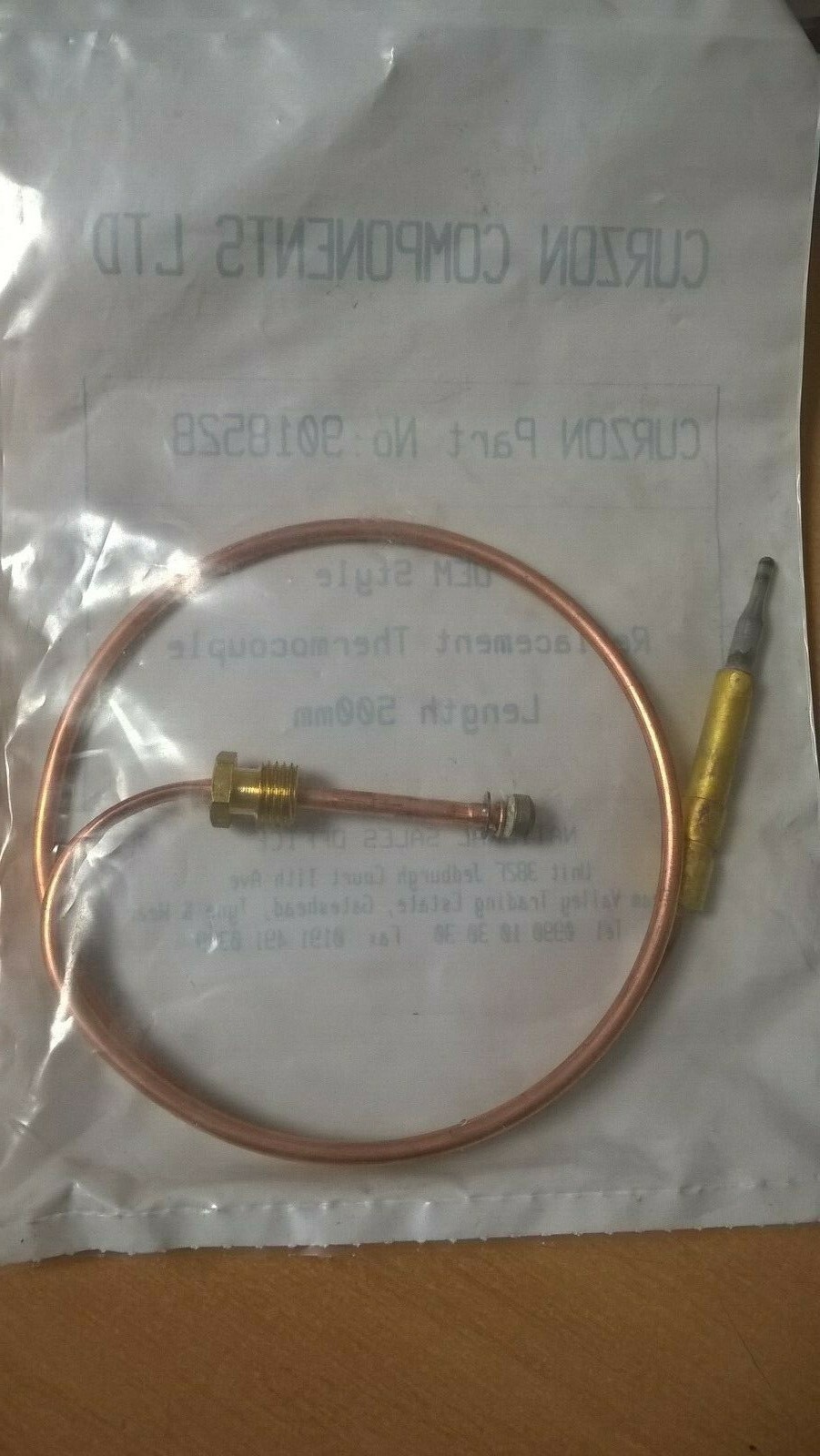 Johnson & Starley boiler thermocouple, 500mm (T111-500/M9)